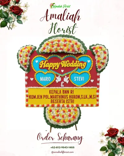 Karangan Papan Bunga Pernikahan di Balerejo